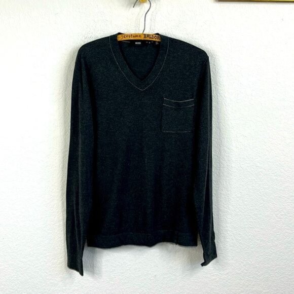 BOSS Hugo Boss Cashmere V Neck Sweater Pocket - Picture 2 of 8